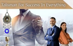 Two successful business people growth progres by geting our talisman